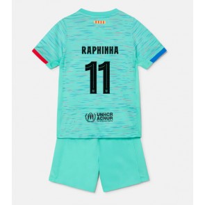Maillot de foot Barcelona Raphinha Belloli #11 Troisième enfant 2023-24 Manches Courte (+ pantalon court)